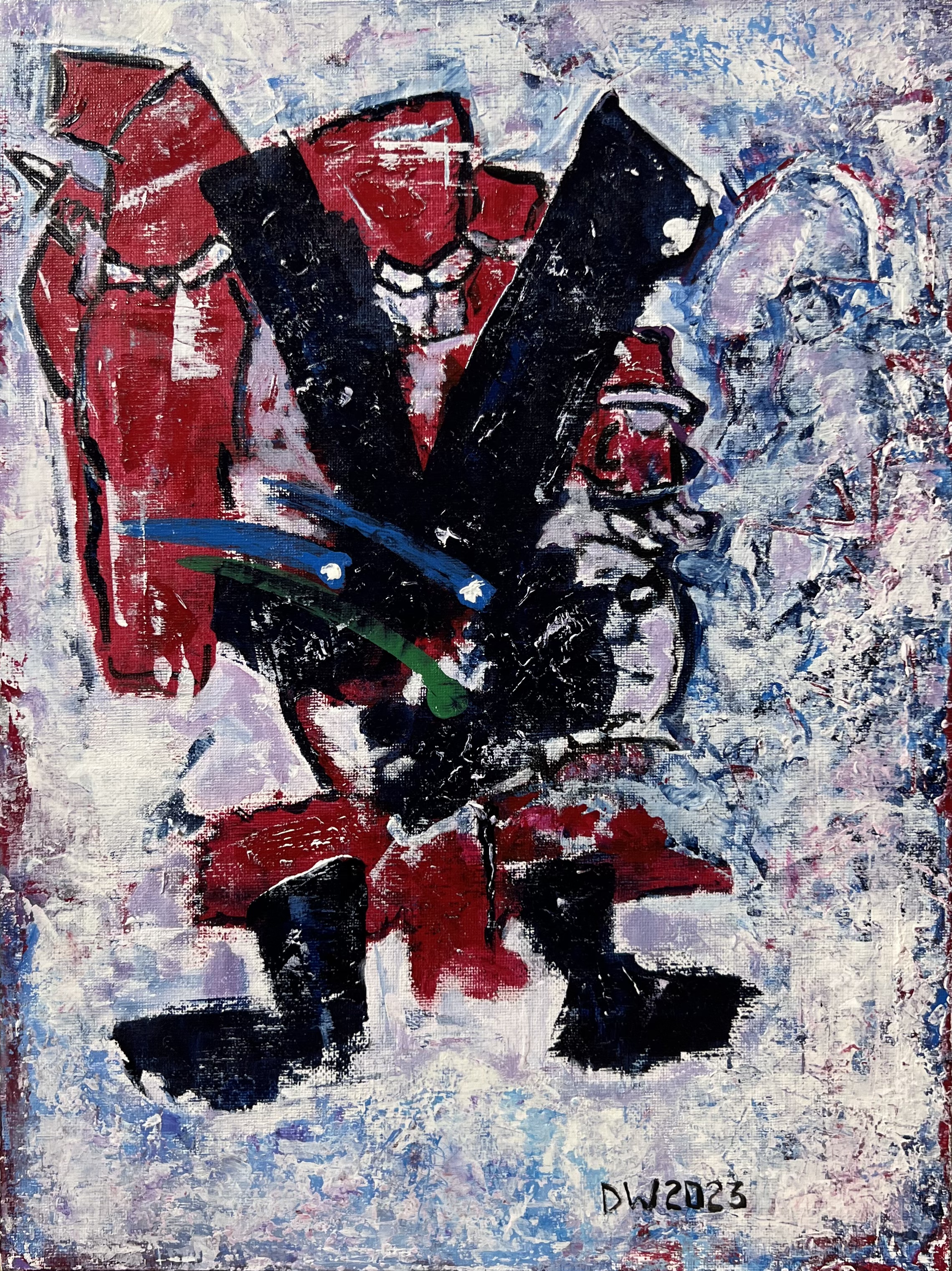 Christmas Rabbit and Santas with Knives. Dedication to Guy Debord