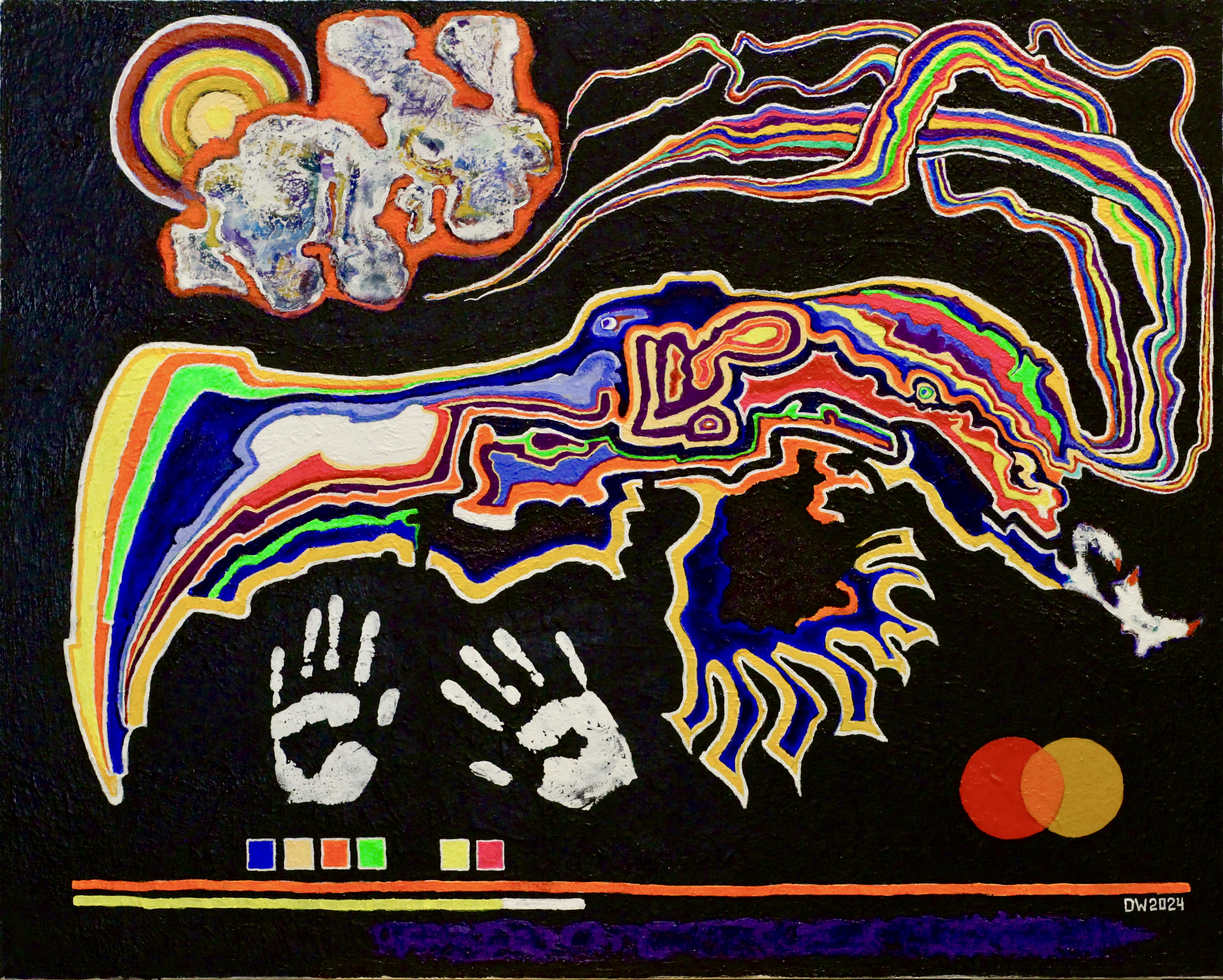 The Free Beakwing and the Predatory Rabbit Approaching from the East﻿﻿. Self-portrait attempt